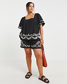Black Embroidered Blouse