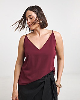 Red V Neck Cami