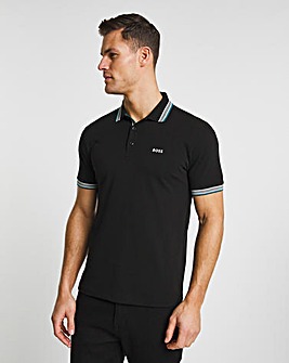 BOSS Short Sleeve Black Paddy Curved Polo