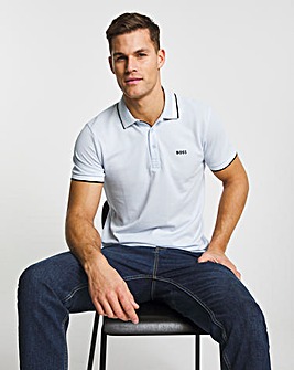 BOSS Short Sleeve Pastel Blue Paddy Curved Polo