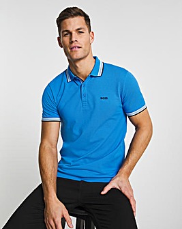 BOSS Short Sleeve Blue Paddy Curved Polo