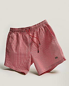 BOSS Red Seersucker Swim Short