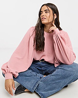 Pink Exaggerated Sleeve Blouse