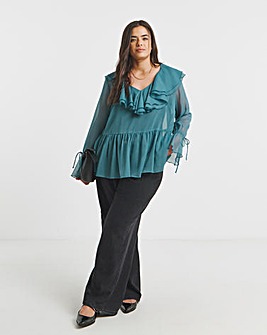 Ruffle Front Blouse