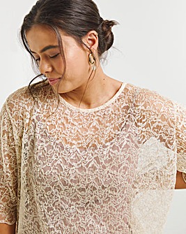 Champagne Lace Boxy Top