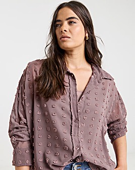 Mauve Oversized Dobby Blouse
