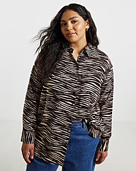 Simply Be Zebra Print Viscose Shirt