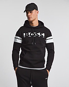 BOSS Black Colourblock Logo Hoodie