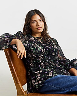 Georgette Shirred Blouse