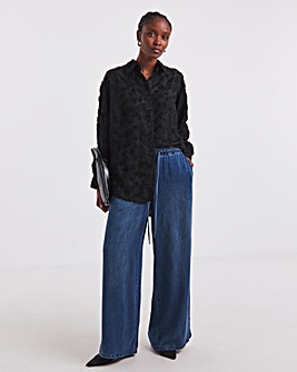 Simply Be Black Textured Fluffy Shirt