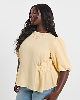 Puff Sleeve Peplum Blouse