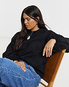 Simply Be Applique Exaggerated Sleeve Top