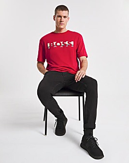 BOSS Short Sleeve Red Colourblock Logo T-Shirt