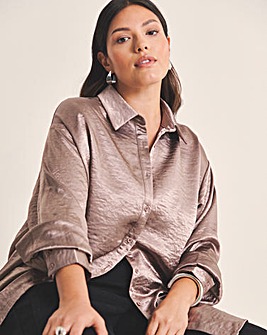 Liquid Satin Oversized Shirt
