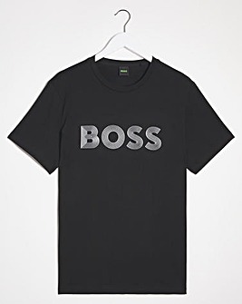 BOSS Short Sleeve Black Large Logo T-Shirt