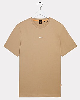 BOSS Casual Beige Short Sleeve Relax Fit Logo T-Shirt