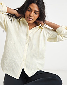 Boxy Striped Seersucker Shirt