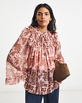 Chiffon Yoke Prairie Blouse