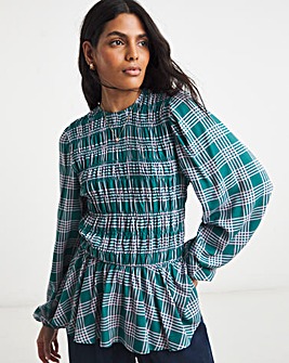 Simply Be Shirred Long Sleeve Top