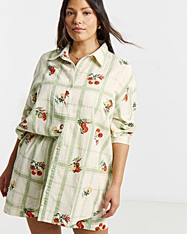 Fruit Print Boxy Shirt