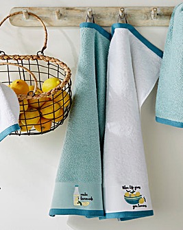 Catherine Lansfield Set Of 4 Make Lemonade Tea Towels