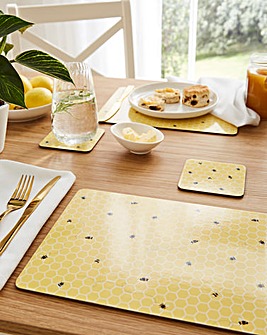 Julipa Bee Set of 4 Placemats and Coasters