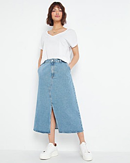 Selected Femme Split Denim Skirt