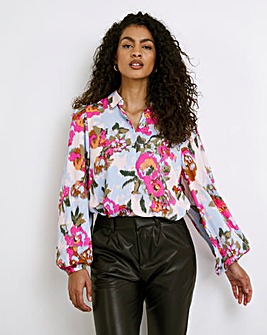 Y.A.S Luxury Printed Button Down Blouse