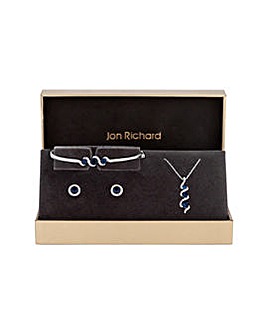 Jon Richard Sapphire And Crystal Twist Drop Set - Gift Boxed