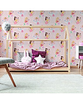 Disney Multicoloured Pastel Pink Princess Wallpaper