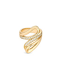 Jon Richard Gold Plated Cubic Zirconia And Polished Ring