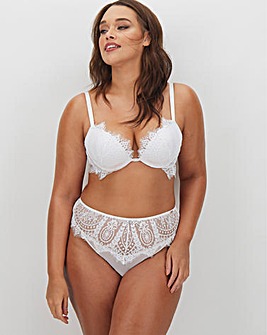 Figleaves Curve Adore Padded Plunge White Lace Bra