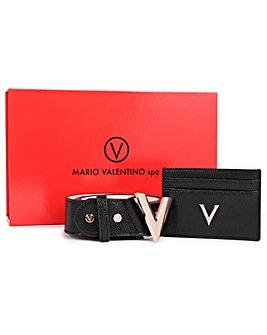 Valentino Bags Toffee Belt & Card Case Gift Set