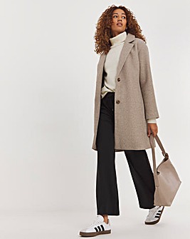 Taupe Button Front Lined Value Coat