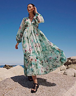 Joanna Hope Printed Maxi Volume Dress