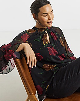 Joanna Hope Ruffle Sleeve Blouse