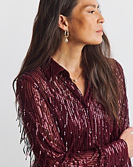 Joanna Hope Sequin Tassle Shirt