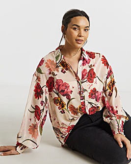 Joanna Hope Printed Crinkle Shirt