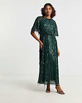 Joanna Hope Sequin Tassle Maxi Dress