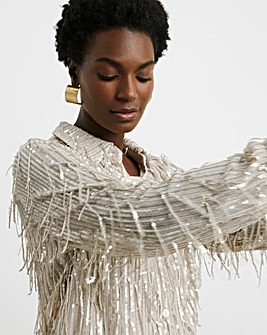 Joanna Hope Sequin Tassle Shirt