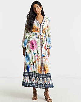 Joanna Hope Pleated Floral Maxi Dress
