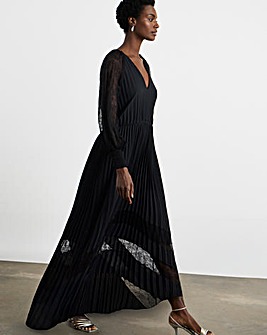 Joanna Hope Pleated Dress With Lace Detail