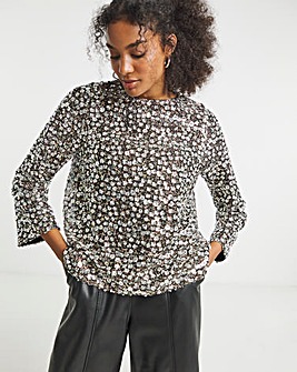 Joanna Hope Long Sleeve Beaded Top
