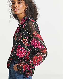 Joanna Hope Lurex Floral Printed Blouse