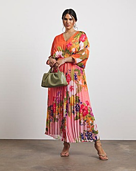 Joanna Hope Printed Pleat Maxi Dress