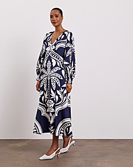 Joanna Hope Printed Long Sleeve Tea Dress