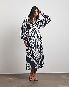 Joanna Hope Printed Long Sleeve Tea Dress