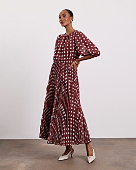 Joanna Hope Printed Maxi Dress With Pleated Panel