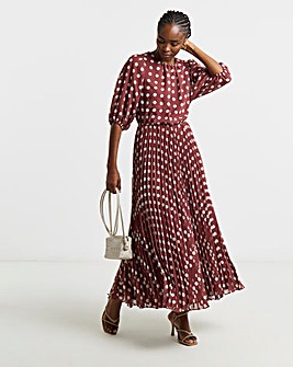 Joanna Hope Printed Maxi Dress With Pleated Panel