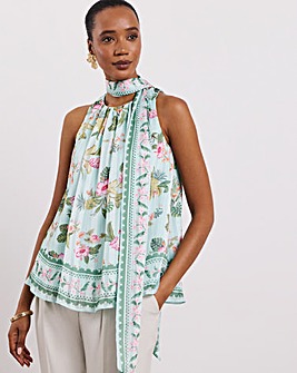 Joanna Hope Halter Neck Drape Blouse